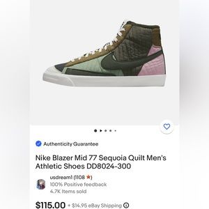 Nike Blazer Mid 77 Sequoia Quilt Men's Athletic Shoes